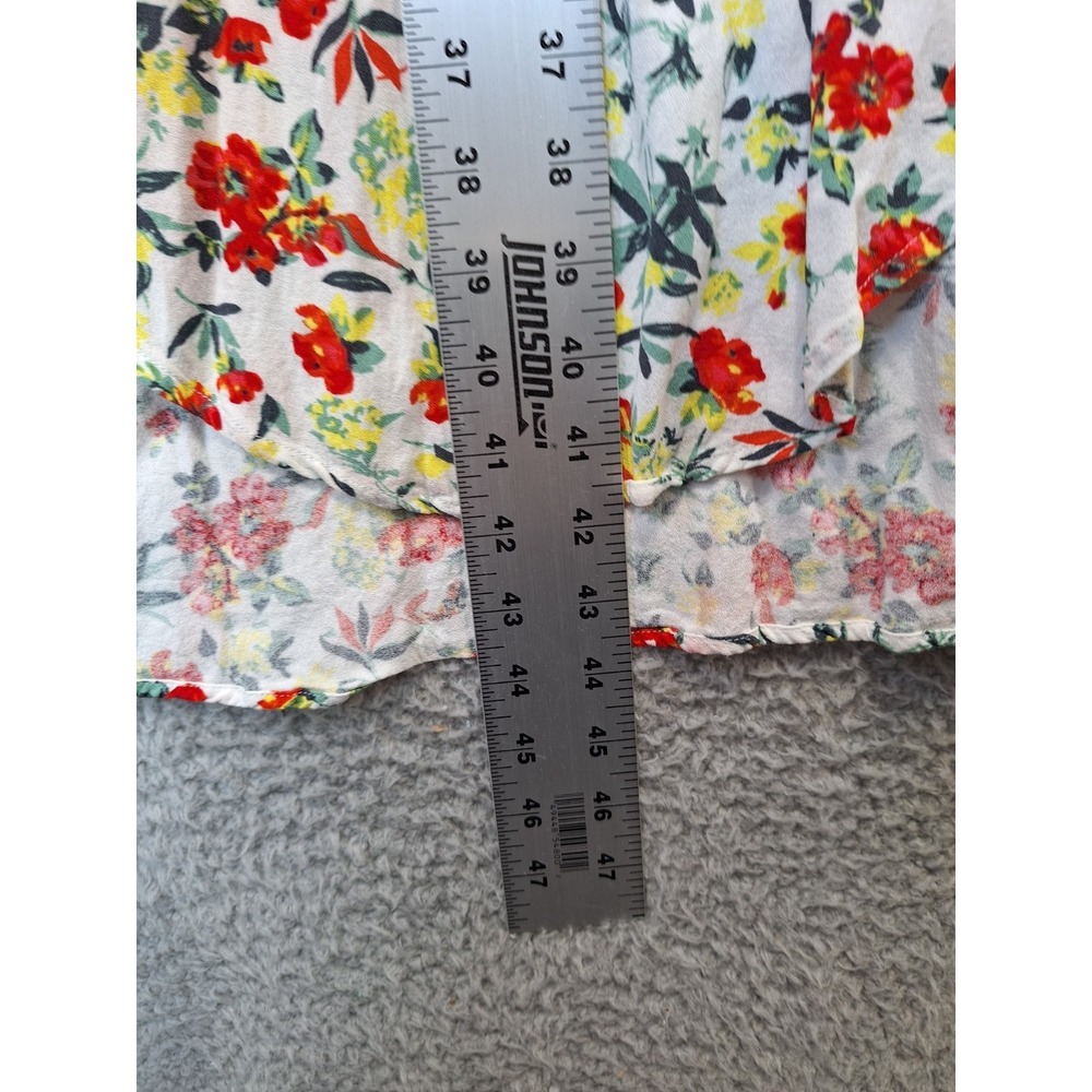 Lush Maxi Dress Womens Medium Cream Floral Print Boho Elegant Button Front - Picture 3 of 9